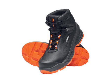 uvex 3 Chaussures montantes S3, noir/orange, pointure 48