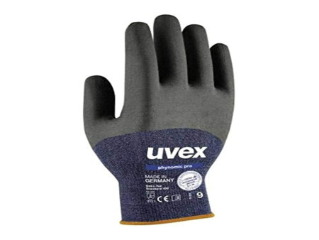 uvex Gants de travail phynomic pro, bleu/anthracite, T.12