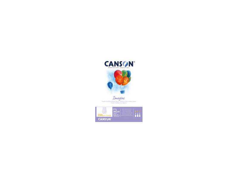 CANSON Bloc à dessin Imagine, format A2, 200 g/m2