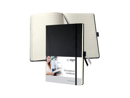 sigel Carnet de notes Conceptum, A4+, quadrillé, noir