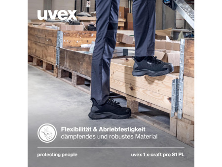 uvex 1 x-craft pro Chaussure basse S1 PL, pointure 42