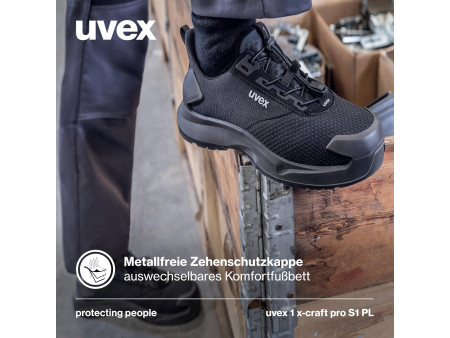 uvex 1 x-craft pro Chaussure basse S1 PL, pointure 43