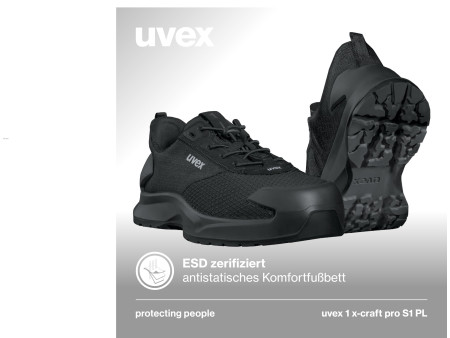 uvex 1 x-craft pro Chaussure basse S1 PL, pointure 43