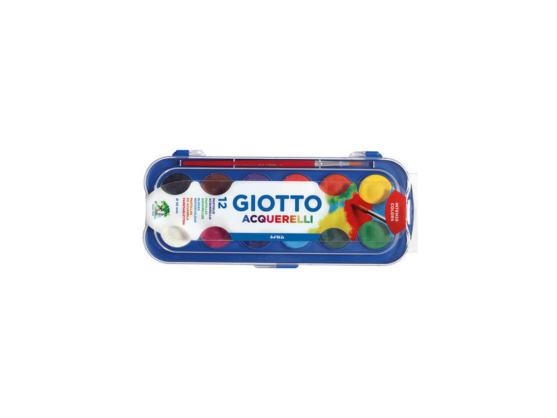 GIOTTO Pastilles de gouache, 12 pastilles, avec pinceau