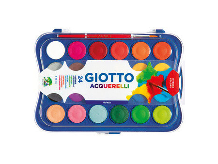 GIOTTO Pastilles de gouache, 12 pastilles, avec pinceau