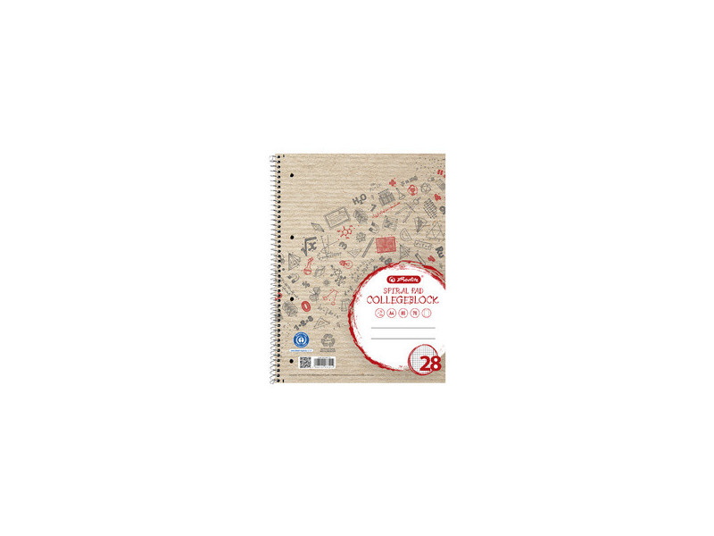 herlitz Cahier à spirale 'Recycling' A4, quadrillé,160 pages