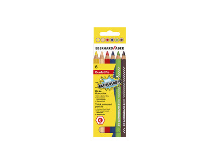 EBERHARD FABER Crayon de couleur BIG WINNER, étui de 6