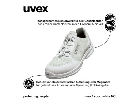 uvex 1 sport white nc Chaussure basse O1, pointure 42, blanc