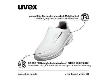uvex 1 port white nc Chaussure basse O2, pointure 46, blanc
