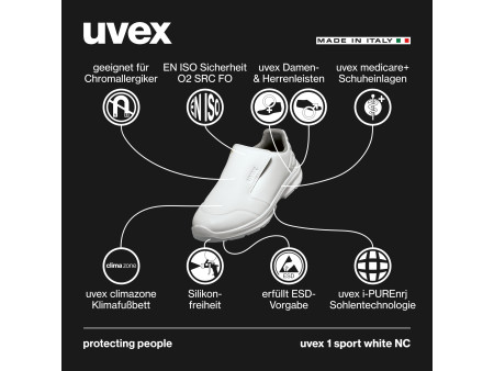uvex 1 sport white nc Chaussure basse O2, pointure 47, blanc