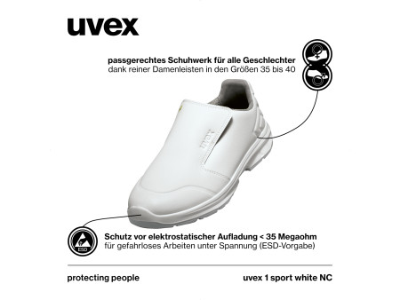 uvex 1 sport white nc Chaussure basse O2, pointure 49, blanc
