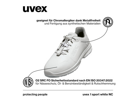 uvex 1 sport white nc Chaussure basse O2, pointure 40, blanc