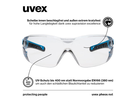 uvex Lunettes pheos nxt, teinte des verres: transparent