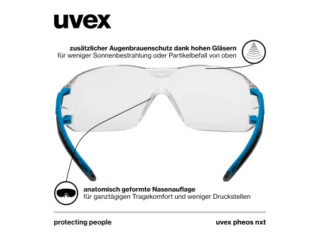 uvex Lunettes pheos nxt, teinte des verres: transparent