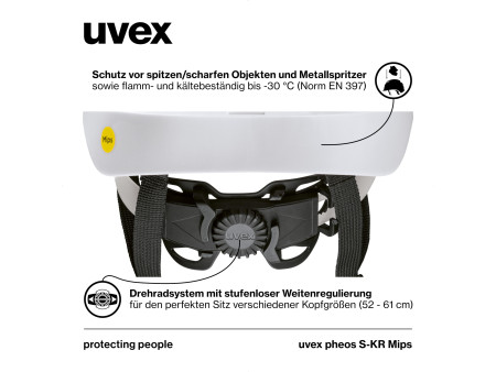 uvex Casque pheos S-KR Mips, taille 52-61 cm, blanc