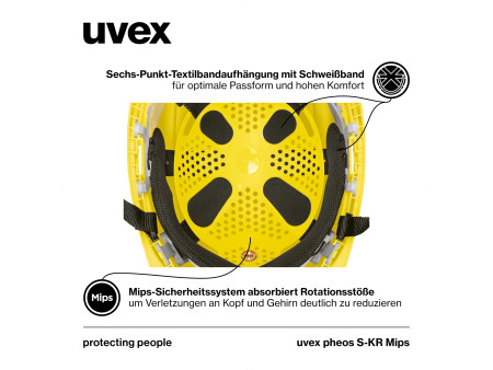 uvex Casque pheos S-KR Mips, taille 52-61 cm, jaune