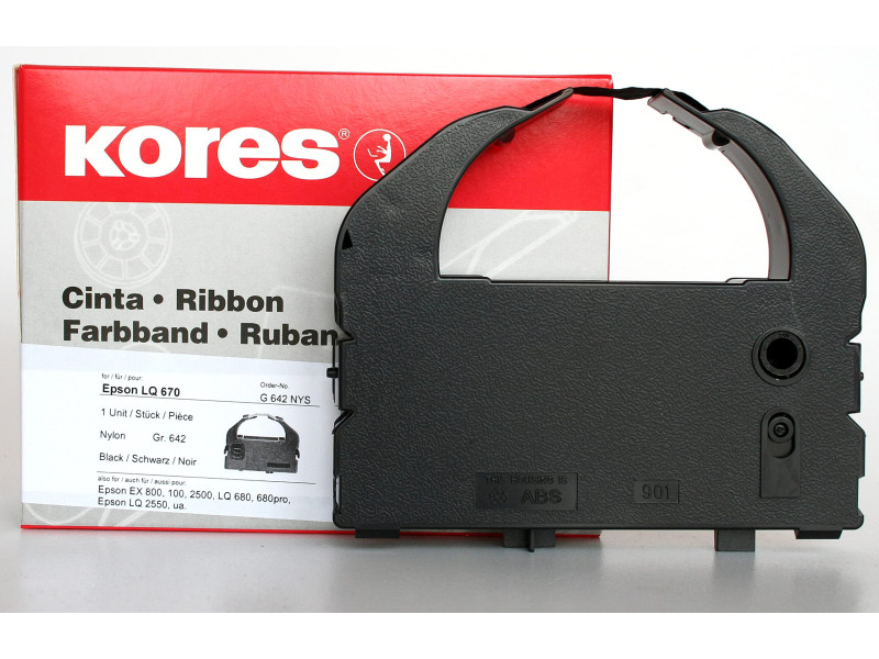 Kores Ruban encreur pour EPSON LQ 2500/2550, nylon, noir