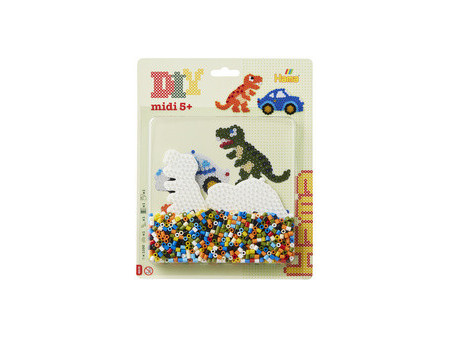 Hama Perles à repasser midi 'Voiture/dinosaure', en blister