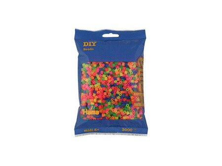 HAMA Perles à repasser midi 'Mix Fluo', sachet de 3.000