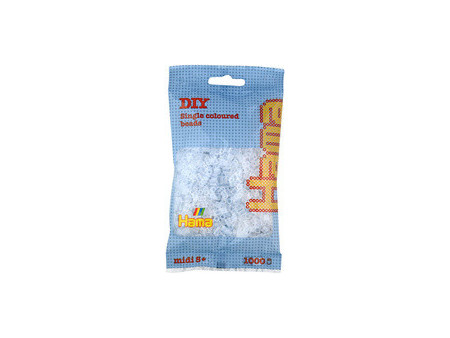 HAMA Perles à repasser midi, en sachet, blanc transparent