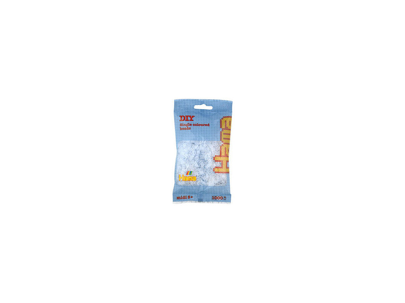 HAMA Perles à repasser midi, en sachet, blanc transparent