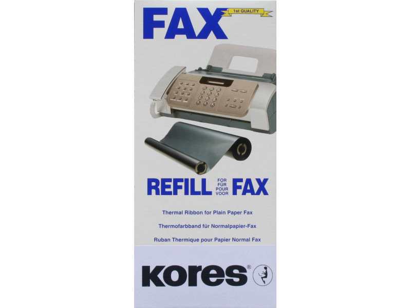 Kores Rouleau thermotransfert pour brother Fax T72, 74, noir