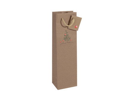 sigel Sac cadeau Noël pour bouteille 'Cut-out style', kraft