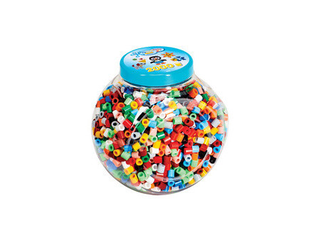 HAMA Perles à repasser maxi, pot plastique, couvercle rouge