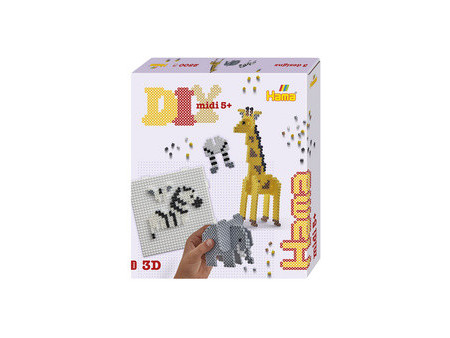 Hama Perles à repasser midi 'Safari', coffret cadeau, 3D