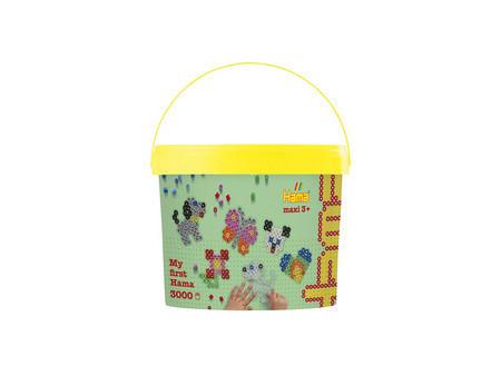 Hama Perles à repasser maxi + 4 plaques, dans un seau