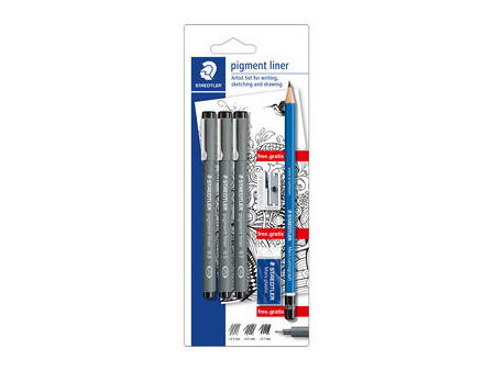 STAEDTLER Feutre à pigment 'Artist Set', noir, carte blister
