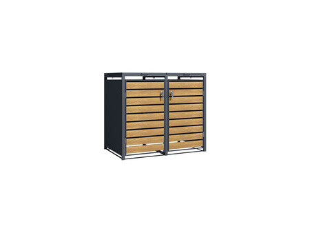 phoenix Abri de poubelle GB2213AWK, 2 portes, aspect bois