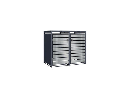phoenix Abri de poubelle GB2213AWK, 2 portes, aspect bois