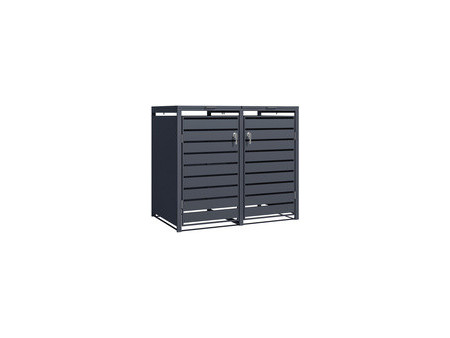 phoenix Abri de poubelle GB2213AAK, 2 portes, aspect argent