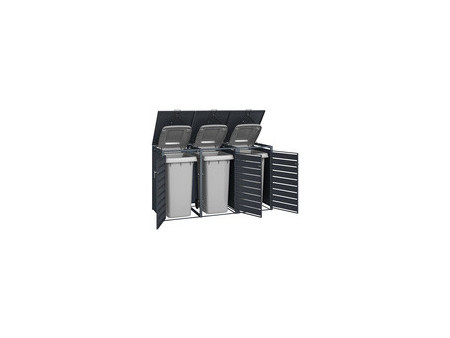 phoenix Abri de poubelle GB33320AWK, 3 portes, aspect bois