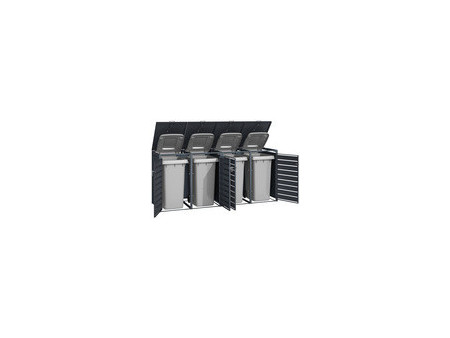 phoenix Abri de poubelle GB44260AWK, 4 portes, aspect bois