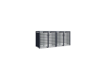 phoenix Abri de poubelle GB44260AAK, 4 portes, aspect argent