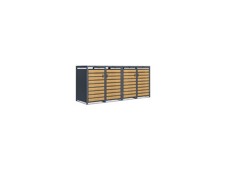 phoenix Abri de poubelle GB44260AAK, 4 portes, aspect argent