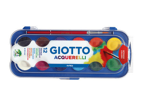 GIOTTO Pastilles de gouache, 24 pastilles, avec pinceau