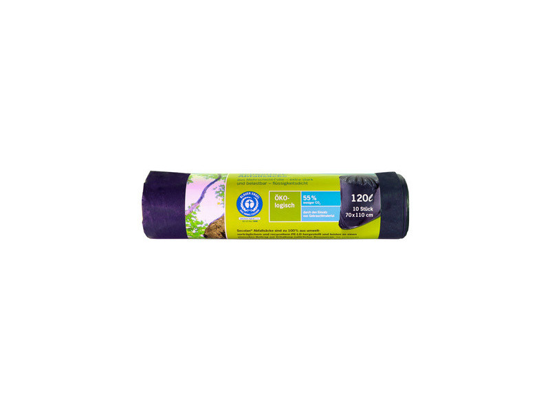 Secolan Sac poubelle renforcé, 120 litres, noir