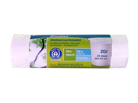 Secolan Sac poubelle, 60 litres, sans fermeture, vert/noir