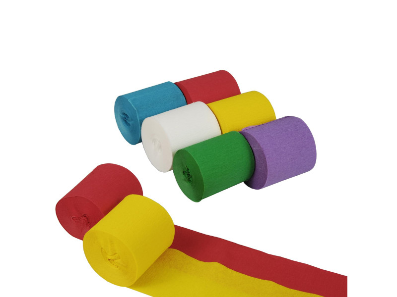 PAPSTAR Rouleau de papier crépon, 50 mm x 10 m, pack de 6