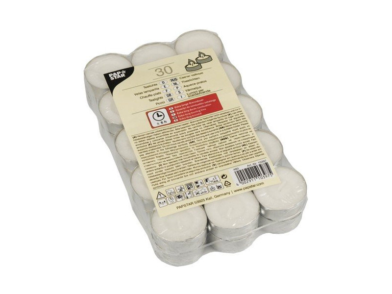 STARPAK Bougies chauffe-plat, diamètre: 37 mm, blanc