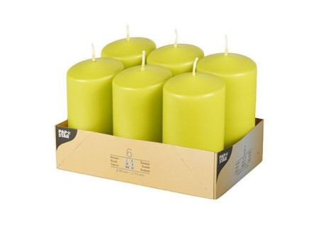 STARPAK Bougie cylindrique, diamètre: 60 mm, kiwi