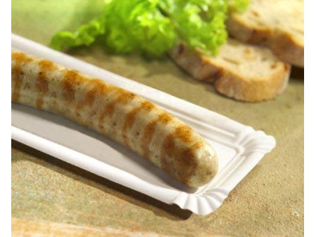 PAPSTAR Assiette carton pour saucisse 'pure', blanc