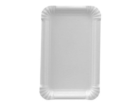 PAPSTAR Assiette en carton 'pure' rectangulaire, blanc