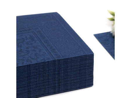 PAPSTAR Serviette 'ROYAL Collection Ornaments', bleu foncé