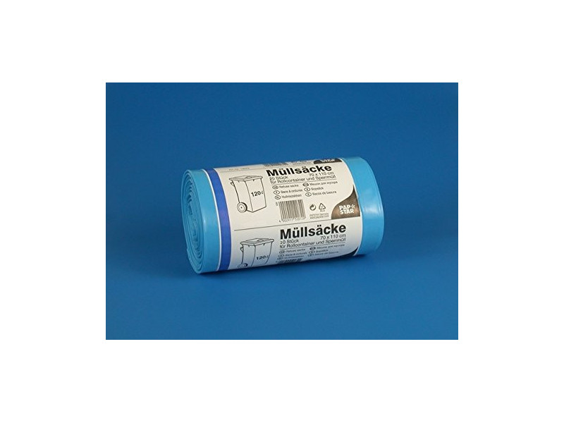 STARPAK Sac poubelle LDPE, 120 litres, bleu