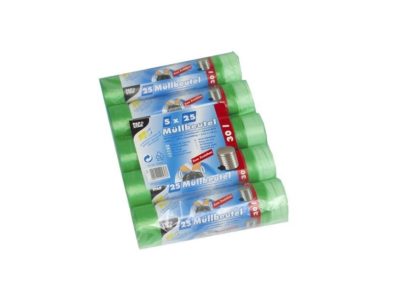 STARPAK Sac poubelle HDPE à liens coulissants, 30 litres