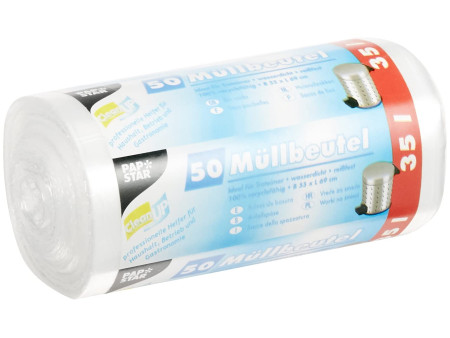 STARPAK Sac poubelle HDPE, 35 litres, transparent